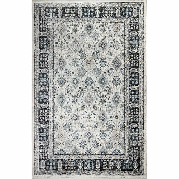Bashian 3 ft. 6 in. x 5 ft. 6 in. Bradford Collection Polyester Power Loom Area Rug Ivy & Charcoal B128-IVCHAR-4X6-BR108